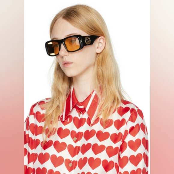 New 💯 Original Gucci Yellow Square Unisex Sunglasses GG1251S 001 - Picture 4 of 17